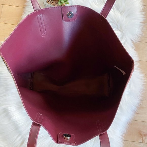 Mauve maroon flowered boho medium sized tote - Picture 4 of 6